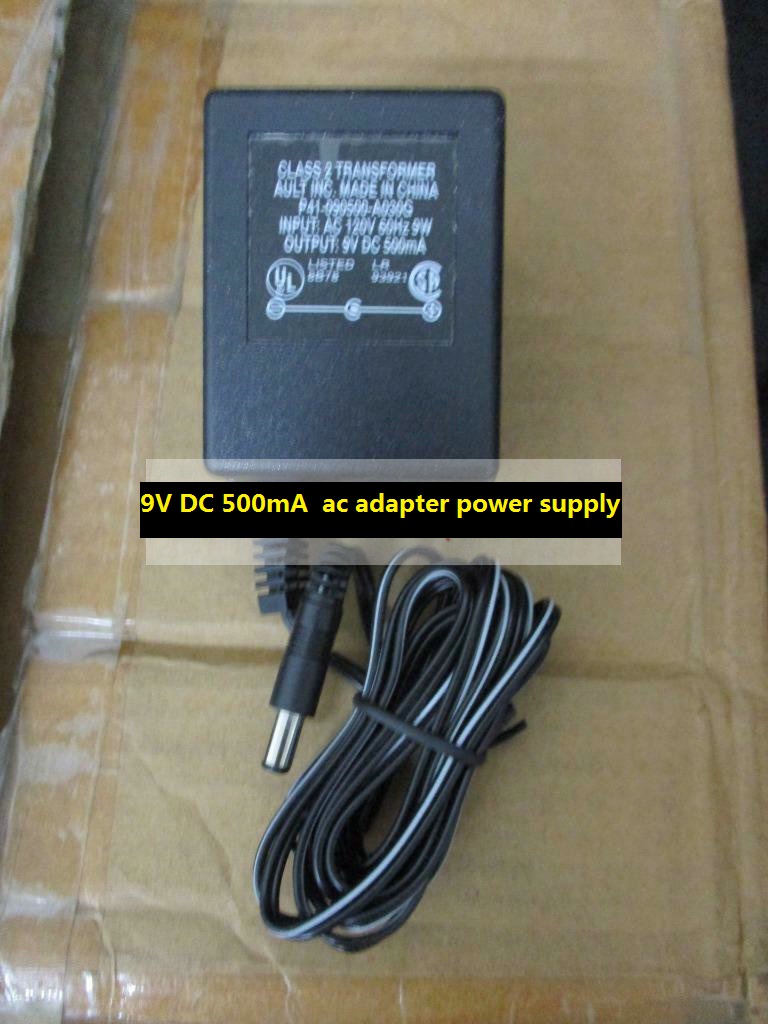 *Brand NEW*AULT INC. 9V DC 500mA P41-090500-A030G 30-46485-01 ac adapter power supply